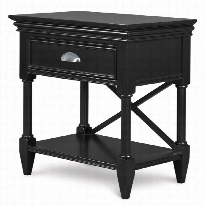 Magnussen Regan Wood 1 Drawer Open Nightstand In Black