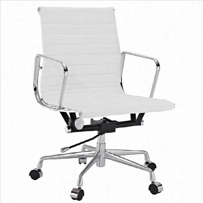 Manhattan Comfort Delancey Mid Back Office Chair In White