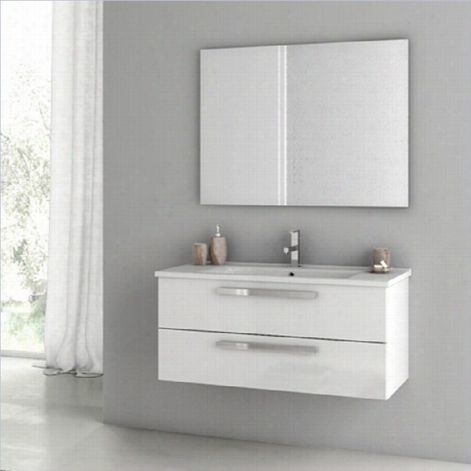 Nameek's Acf Dadaila 38 Wall Mounted Bathroom Vanity Set In Glossy Whie