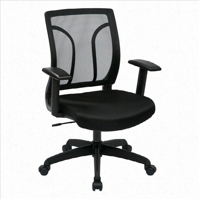 Office Star Em Series Veil Back Officechair With Mesh Seat In Black