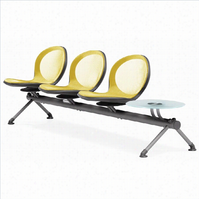 Ofm Beam Guest Chair By The Side Of 3 Seats And Table In Golden