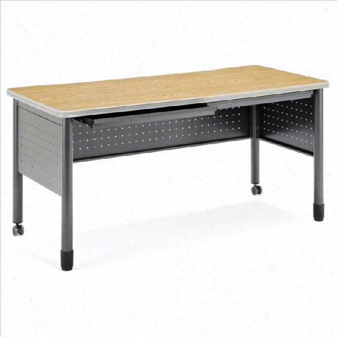 Ofm Mesa Seriws 59 Training Table With Drawers In Oak