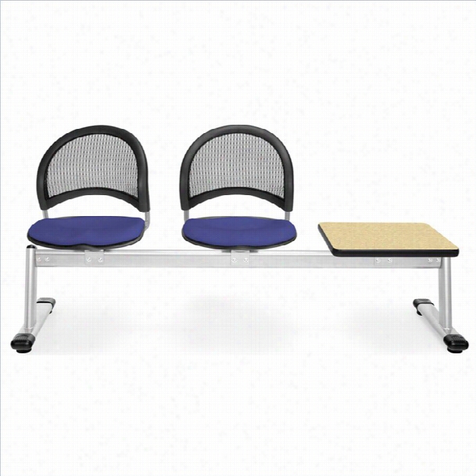 Ofm Moon Beam Seatingwith 2 Seats And Table In Royal Blue And Oak