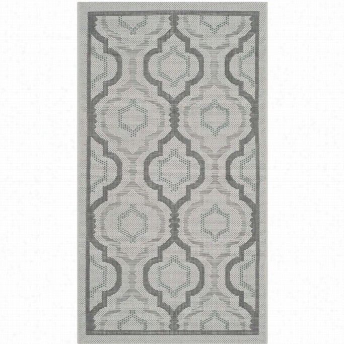 Safavieh Court Light Grey Inroor Outdoor Rug - 2' X 3'7