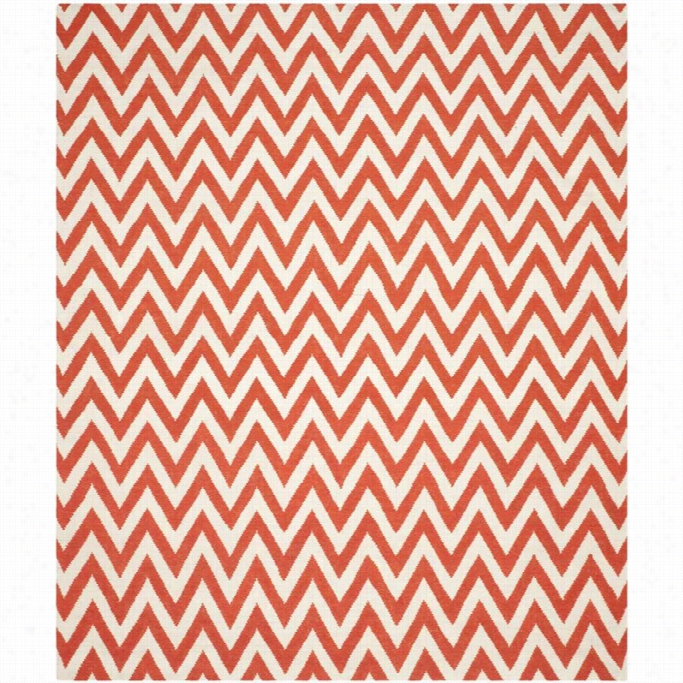 Safavieh Dhurries Red Contemporary Rug - 8' X 10'