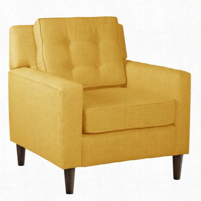 Skyline Fabric Club Arm Chair In Yellow