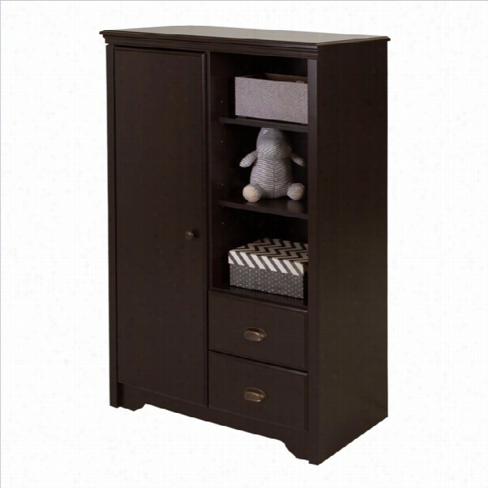 South Shor E Ffunfy Tide Armoire With Drawers In Espresso