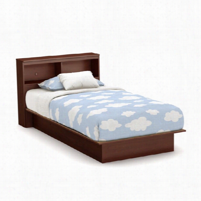 Sout Shore Libra Twin Bookcase Platform Bed In Roya Lcherry