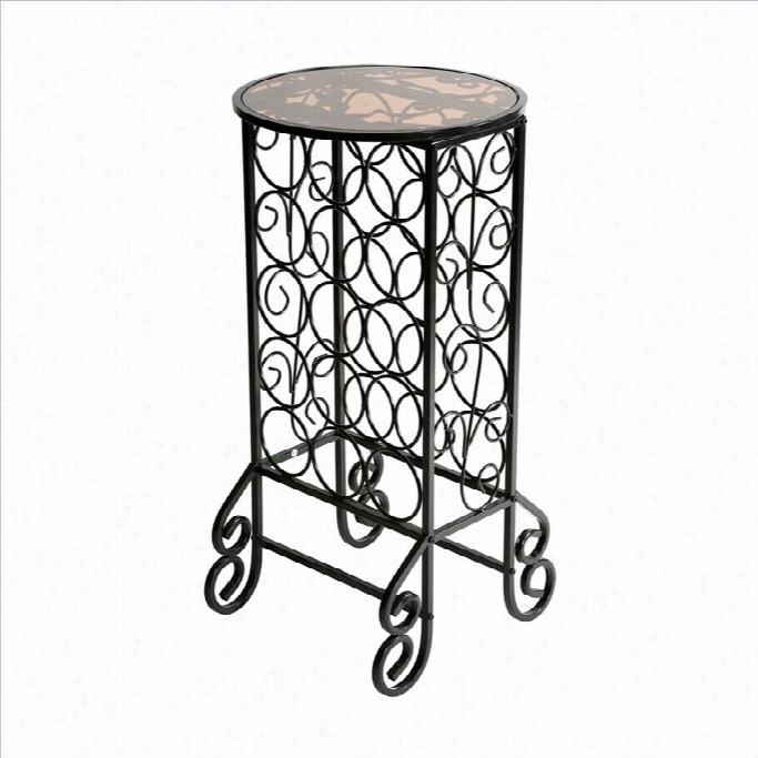 Southern Enterprises Monterey Glass Top Wine Table I Painted Black