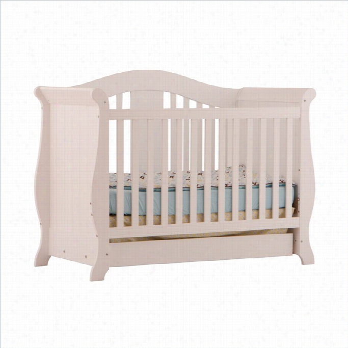 Stork Raft Vittoria 3-in-1 Fixed Side Convertible Crib In White