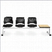 OFM Star Beam Seating with 3 Seats and Table in Black and Oak