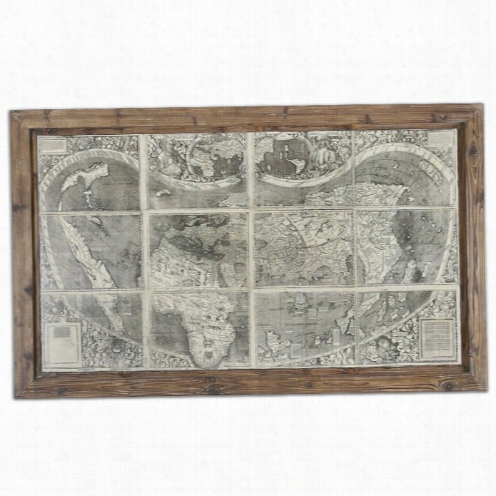 Uttermost Treasure Map Framed Ar In Brown