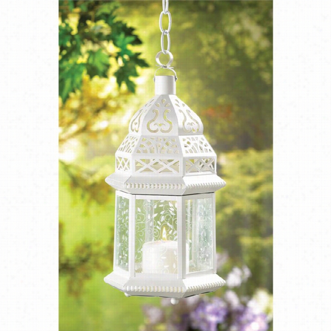 Zingz And Thingz Large Moroccan Lantern In White