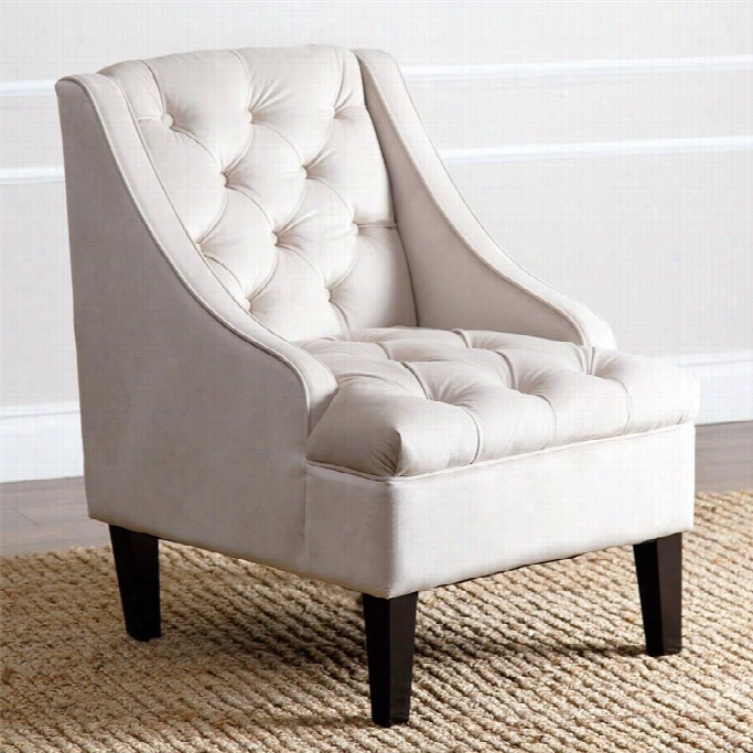 Abbyson Living Amelia Velvet Arm Chair In Cream