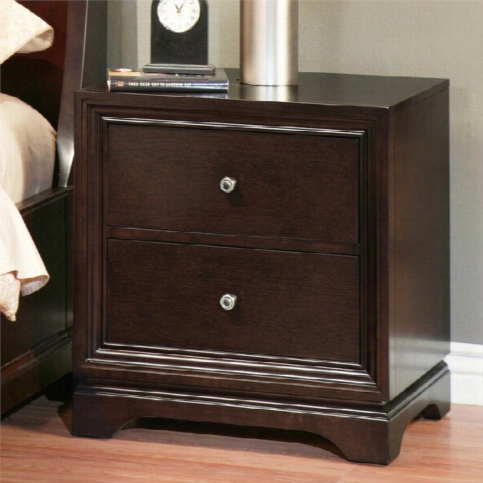 Abbyso N Living Vinston 2 Drawer Wood Nightstand In Espresso