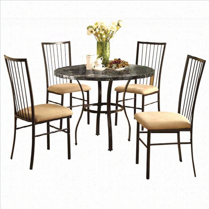 Acme Furniture Darell 5 Piece Pack Dning Set In Black