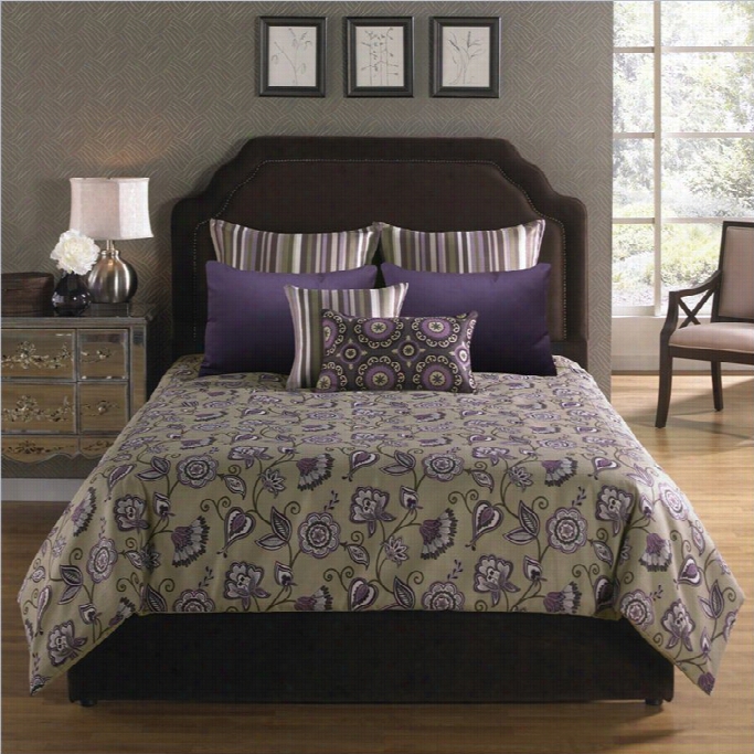 Angelo Home Usa Bloomfield Parm 6 Piece Comforter Ith Filler Set-queen