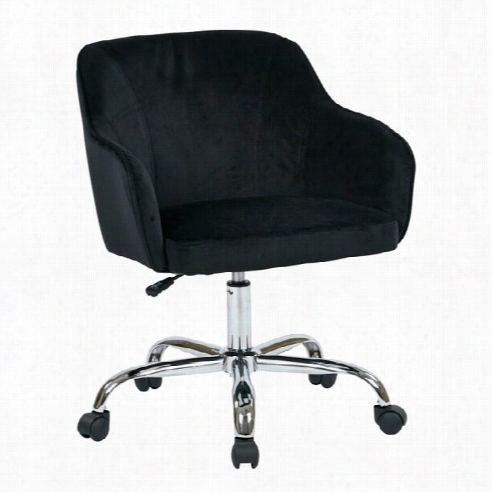 Avenue Six Bristol Velvet Fabric Office Chair In Black