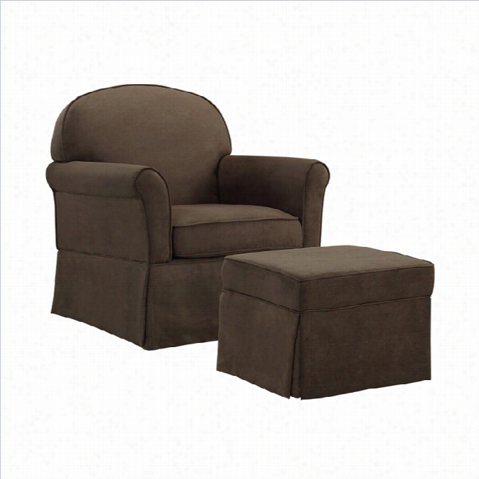 Baby Relxa Swivel Glider And Ottoma Nset N Dark Brown