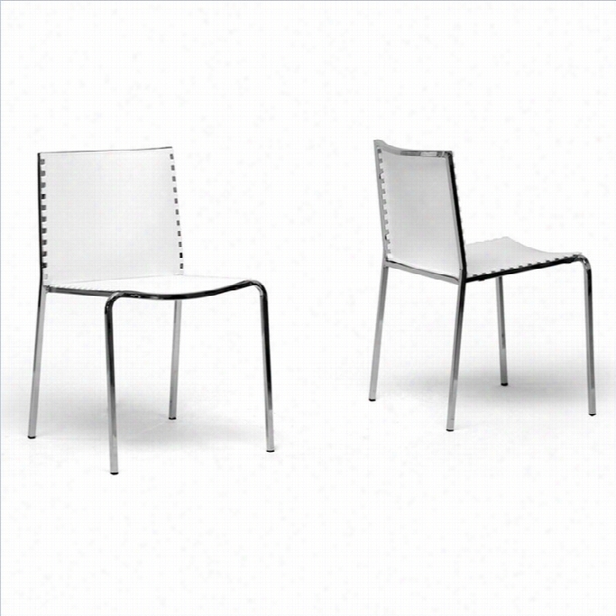 Baxton Studio Gridley Dibing Chairr In White (et Of 2)