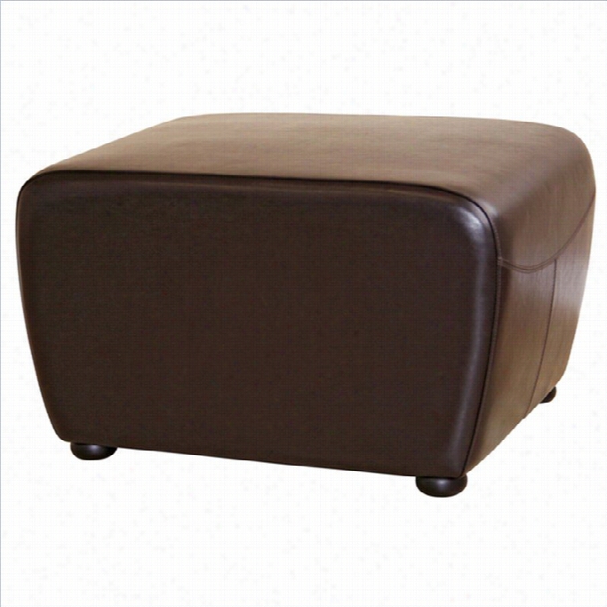 Baxton Studio Leather Ottoman In Dark Borwn