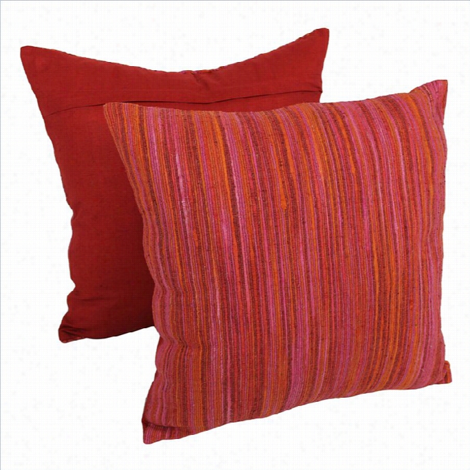 Blazing Needles 20 Inch Throw Pillows In Red Palette (set Of 2)
