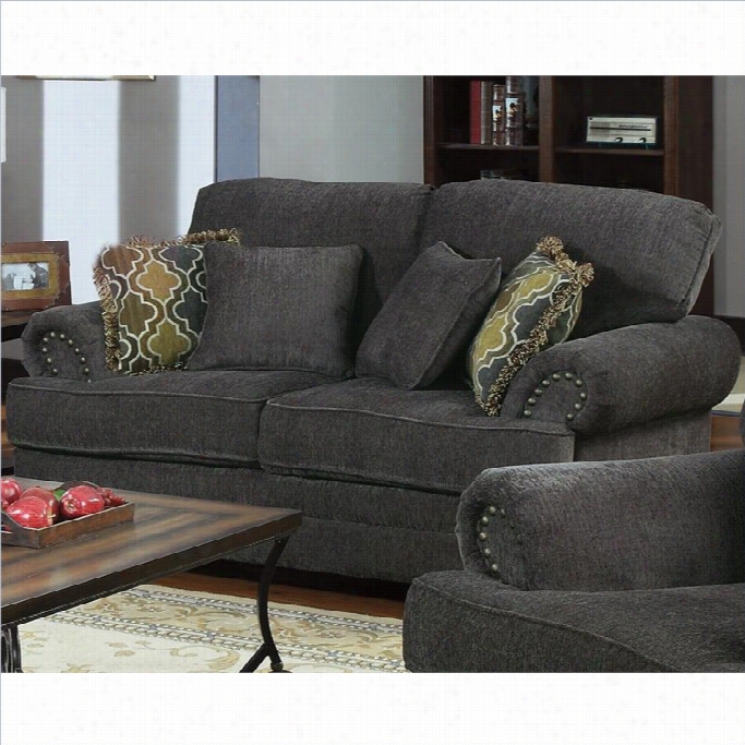 Coaster Colton Tr Aditional Upholstered Love Seat In Smokey Grey