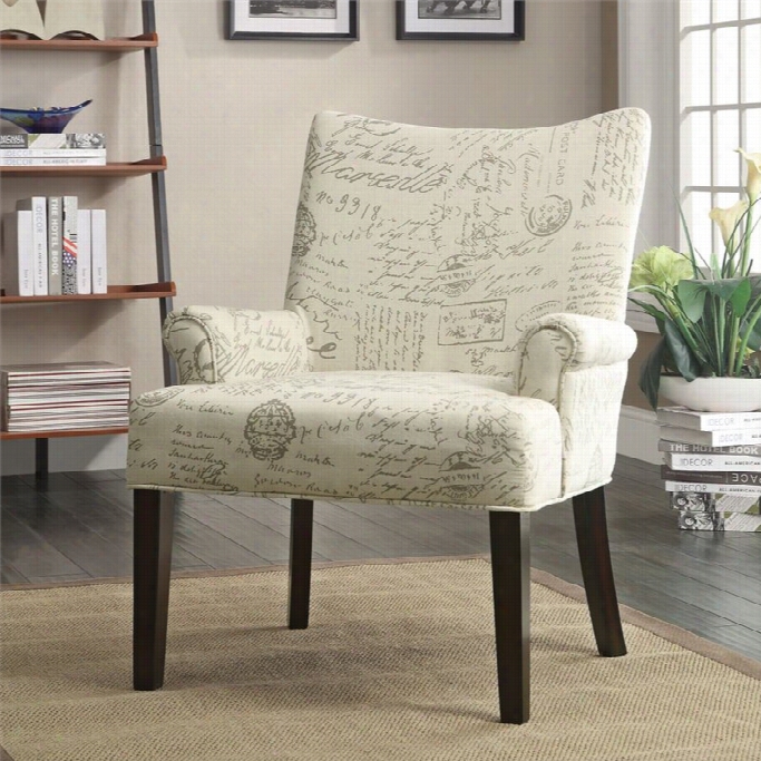 Coaster Fr Ench Script Pattern Accent Seat Of Justice In Cappuccino