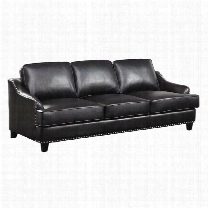 Coaster Layton Leather Sofa In Black