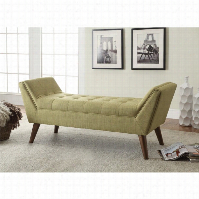 Coaster Modern Upholstered Accent Bench In Green