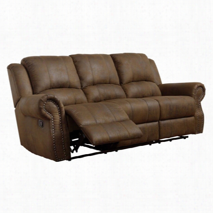 Coastre Rawlinson Microfiber Motioon Reclining Soaf In Brown