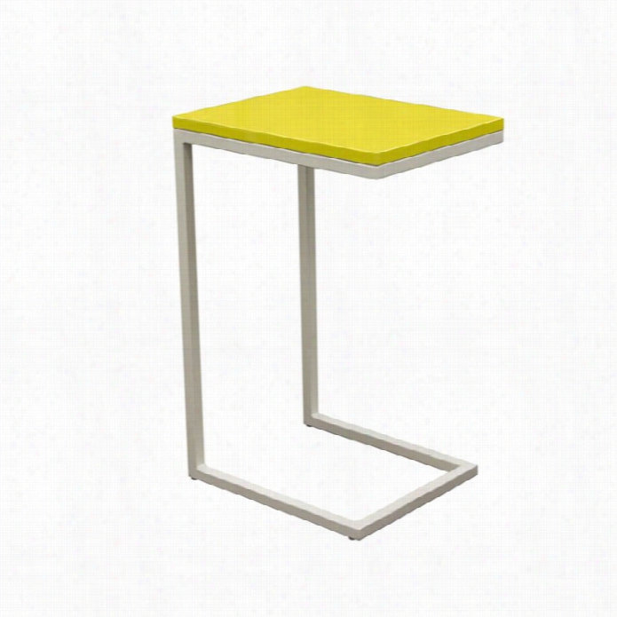 Diamond Sofa Edge  Sleek Metal Frame Accent Table In Yellow