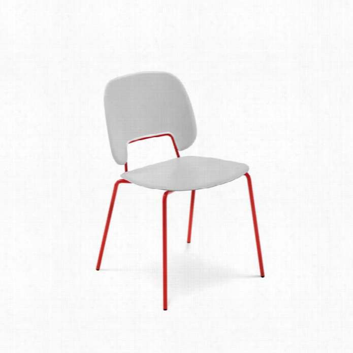 Domitalia Traffic 20 X 21 Stacking Chair In White And Red