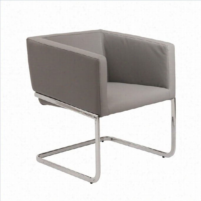 Eurostyle Ari Faux Leather Lounge Cover Chair In Gray