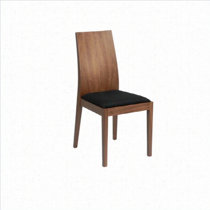 Eurostyle Deanna Dining Chair In Walnut/black