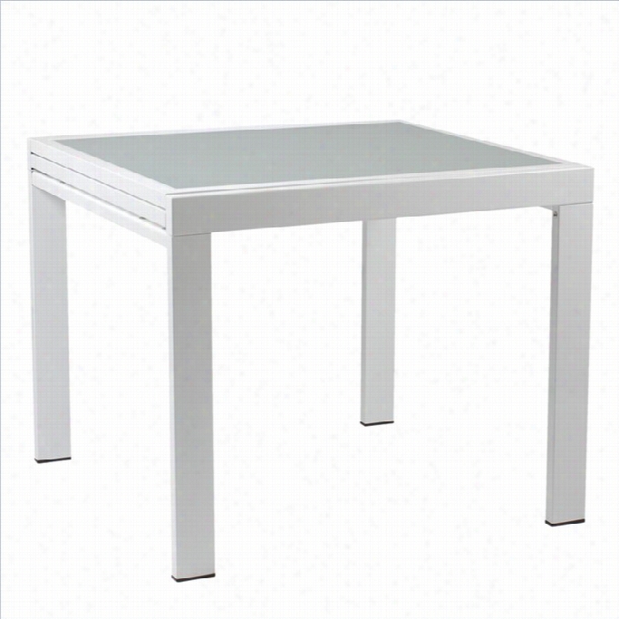 Eurostyle Duo Squarerectangular Extension Dining Table In Pure And Frosted Gla Ss