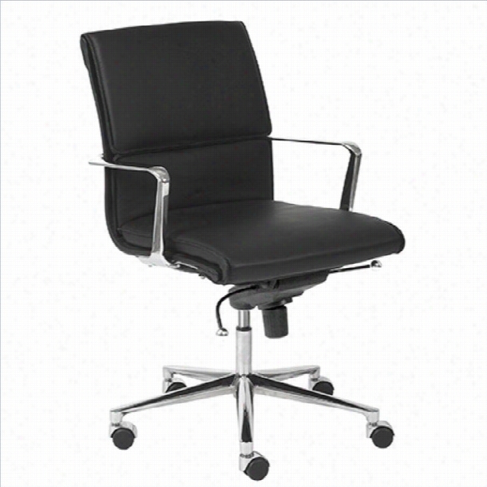 Eurostyle Leif Low Back Office Chair In Black/chrome