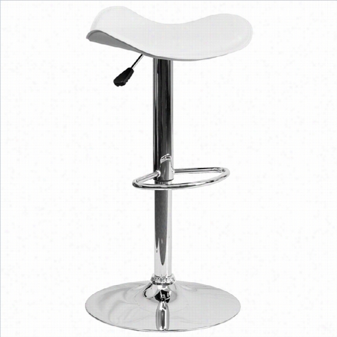 Slang  Furnitrue 25 To 33 Congemporary Adjustable Bar Stool  In White