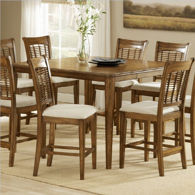 Hillsdale Bayberry Counter Height Gathering Dining Table In Oak Finis