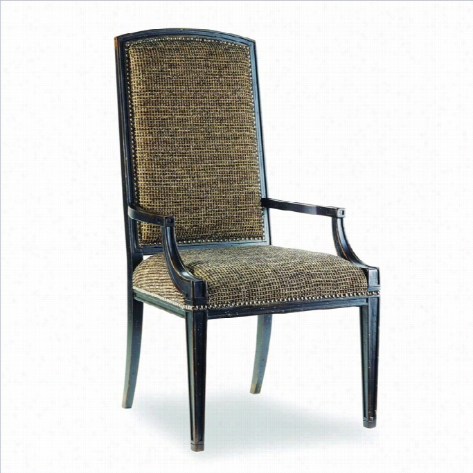 Hookerf Urniture Sanctuary Mirage Upholsteredarm Dining Chair In Ebon