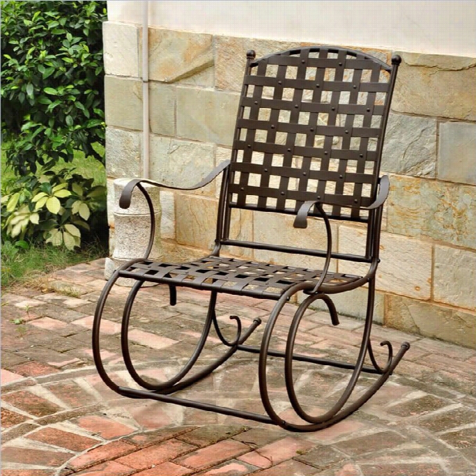 International Caravan Santa Fe Iron Ihgh-back Patio Ricking Chair