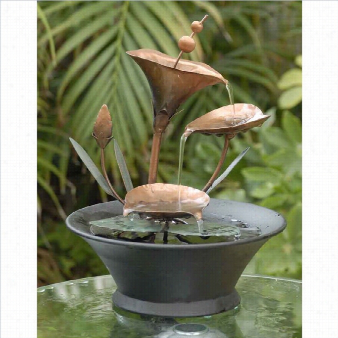 Jeco Metal Flower Table Top Fountain