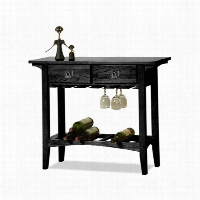 Leick Furniture Mission Wine Stand With Storag E Drawers In Black