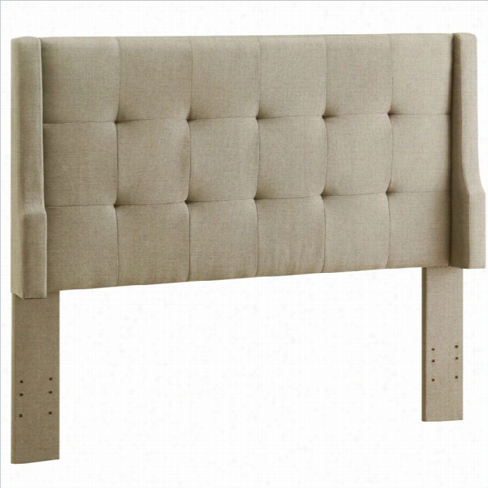 Linon Luxe  Full/queen Tufted Wingback Panel Headboard In Natural