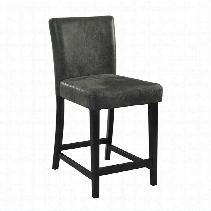 Linon Morocco 24 Counter Stool In Black And Charcoal