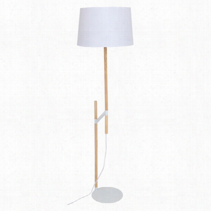 Lumisource Raised Flooor Lamp In  Medium Browwn And White