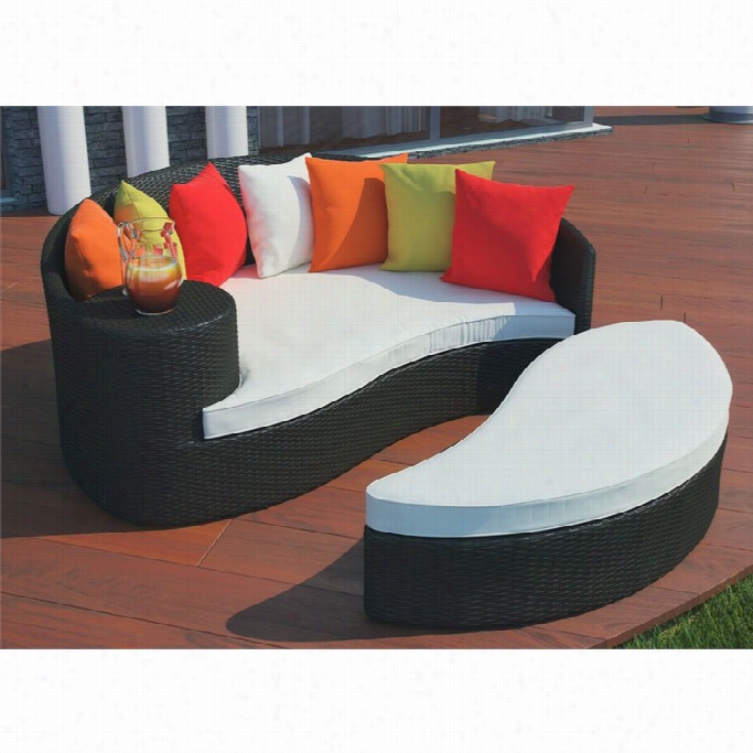 Modway Taiji Patio Daybed In Espresso And Multicolor