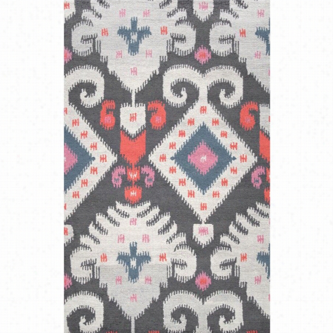 Nuloom 7' 6 X 9' 6 Hand Looped Ikat Talia Rug In Gray