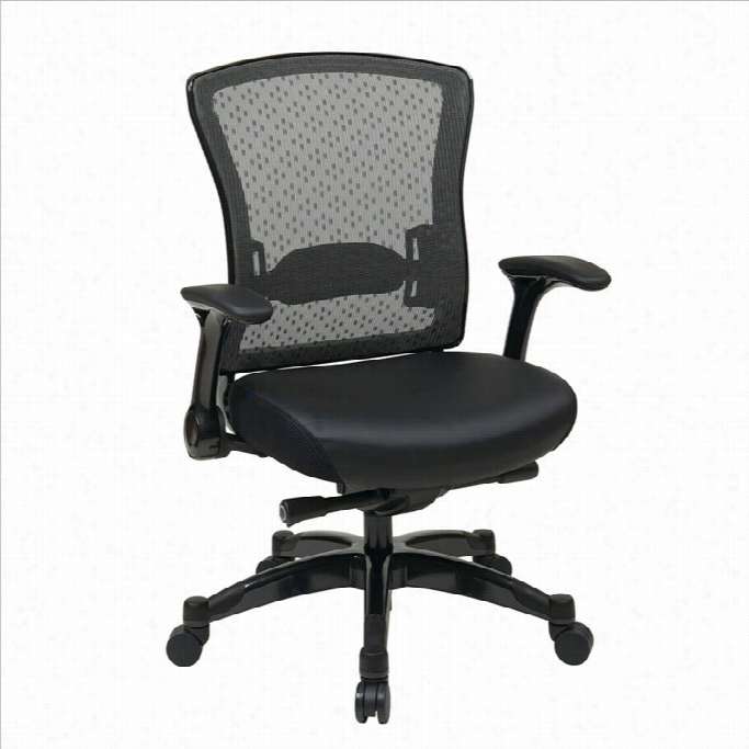 Office Star 317 Series Executive Eco Leather Back Office Chair In Black