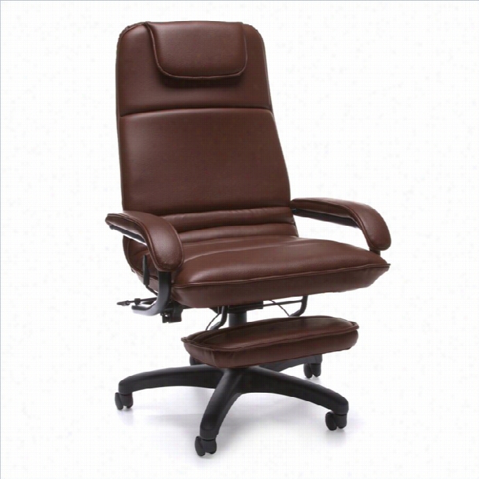 Ofm Barrister Execitive Recliner Chair In Burgundy